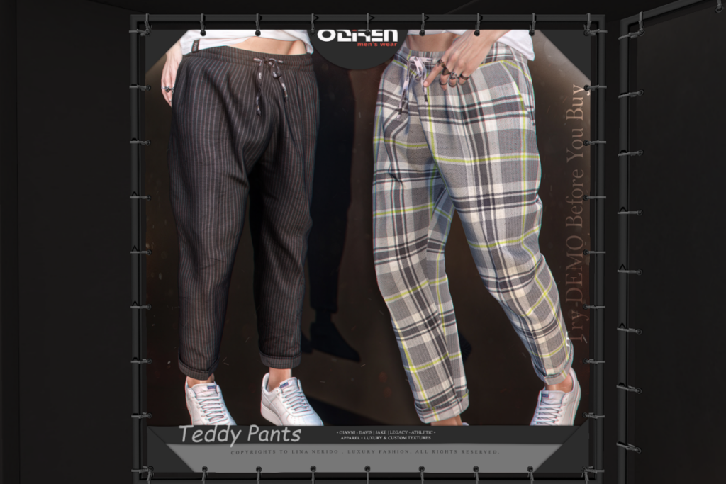 Teddy Pants - Davis/Gianni/Jake/Legacy/+mods, L$320 each/L$1700 FP