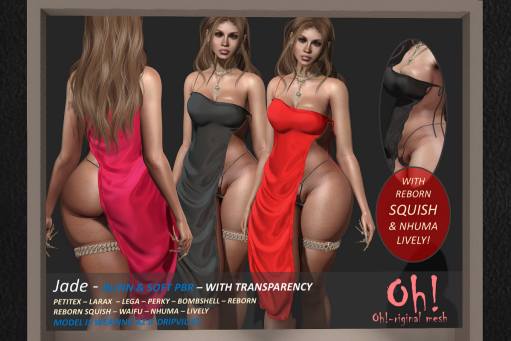 Jade Dress - Legacy/MaitreyaX/Nhumana/Reborn/+mods, L$699 each/L$1999 FP
