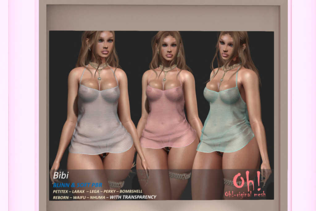 Bibi Dress - Legacy/MaitreyaX/Nhumana/Reborn/+mods, L$699 each/L$1999 FP