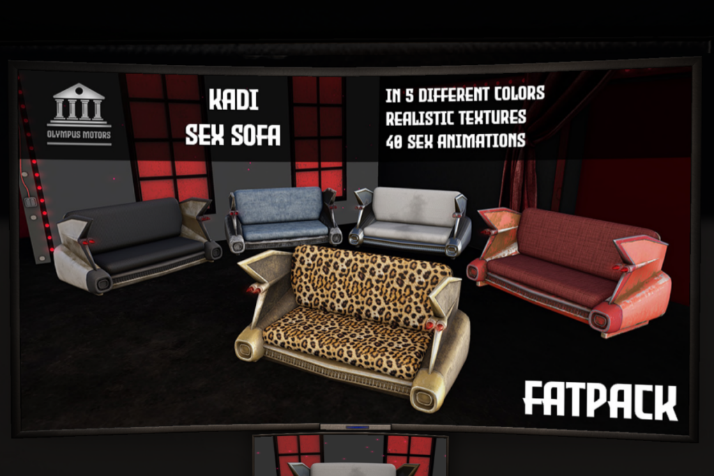 Kadi Sex Sofa, L$499 each/L$1499 FP