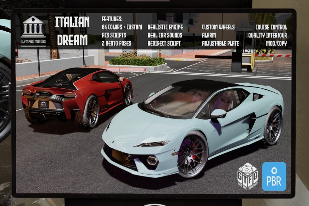 Italian Dream Driveable Car, L$799