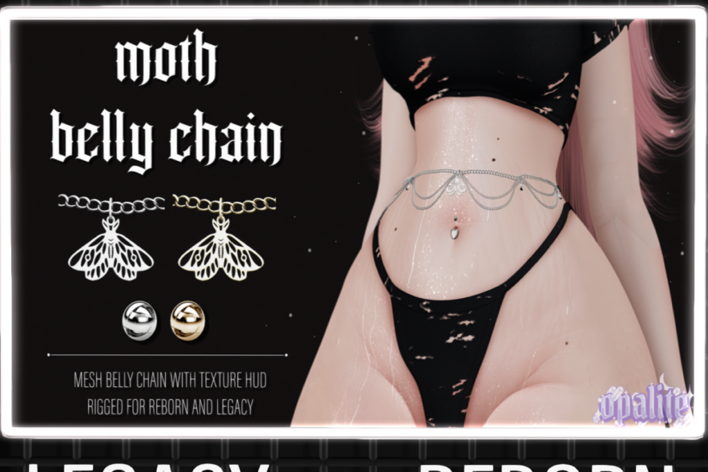 Moth Belly Chain - Legacy/Reborn, L$349 each