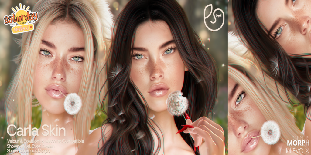 Carla Skin - EvoX/Genus	&lt;a href=&quot;http://maps.secondlife.com/secondlife/Sunny%20Paradise/122/144/29&quot; target=&quot;_blank&quot;&gt;Teleport&lt;/a&gt;