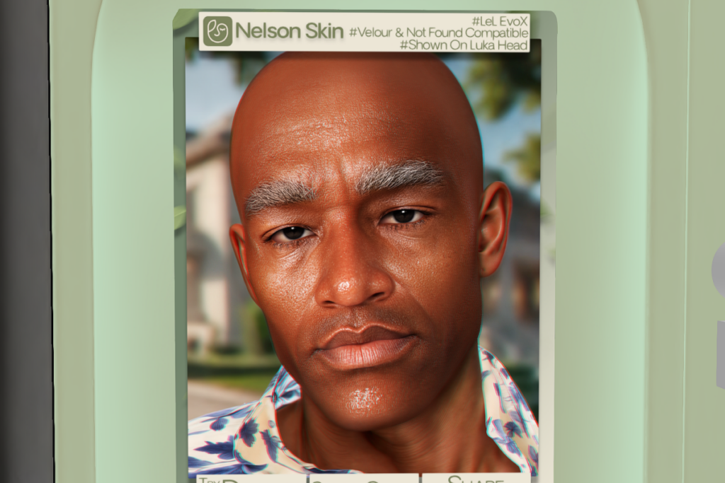 Nelson Skin - EvoX, L$699 each/L$999 FP | Nelson Shape - Lelutka Luka, L$99