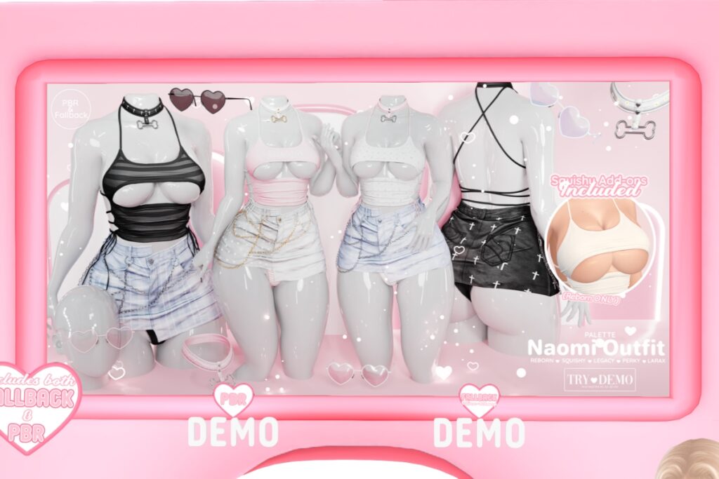 Naomi Outfit - Legacy/MaitreyaX/Reborn/+mods, L$229-L$349 each/L$999-L$1999 each FP/L$4499 MP