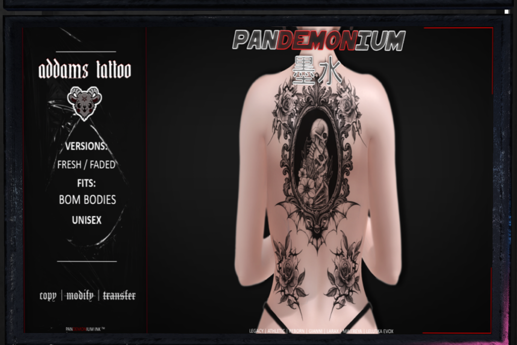 Addams Tattoo - BOM, L$225
