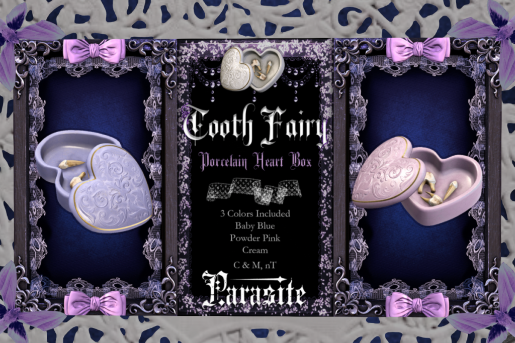 Tooth Fairy Porcelain Heart Box, L$99