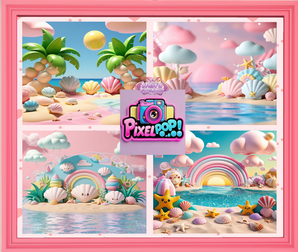 Kawaii Beach Backdrops