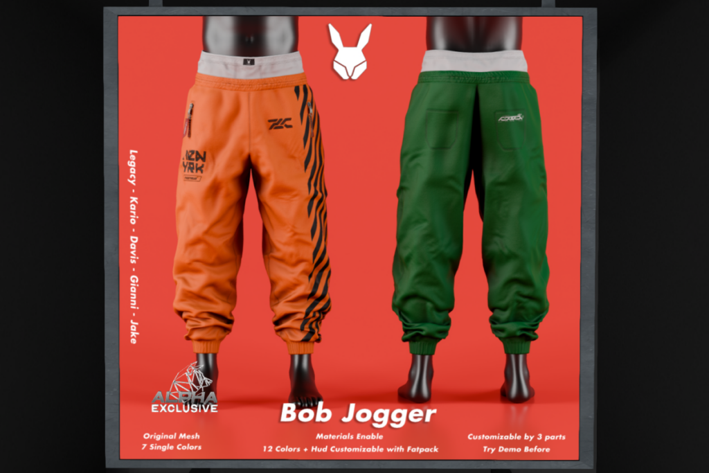 Bob Joggers - Davis/Gianni/Jake/Inithium/Legacy, L$249 each/L$999 FP