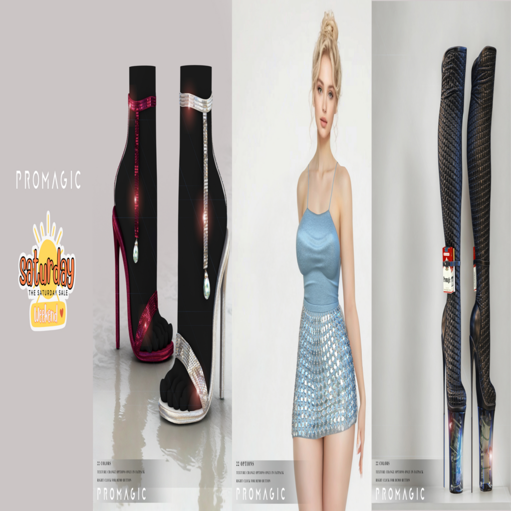 The Saturday Sales Items	&lt;a href=&quot;http://maps.secondlife.com/secondlife/PROMAGIC/124/127/22&quot; target=&quot;_blank&quot;&gt;Teleport&lt;/a&gt;
