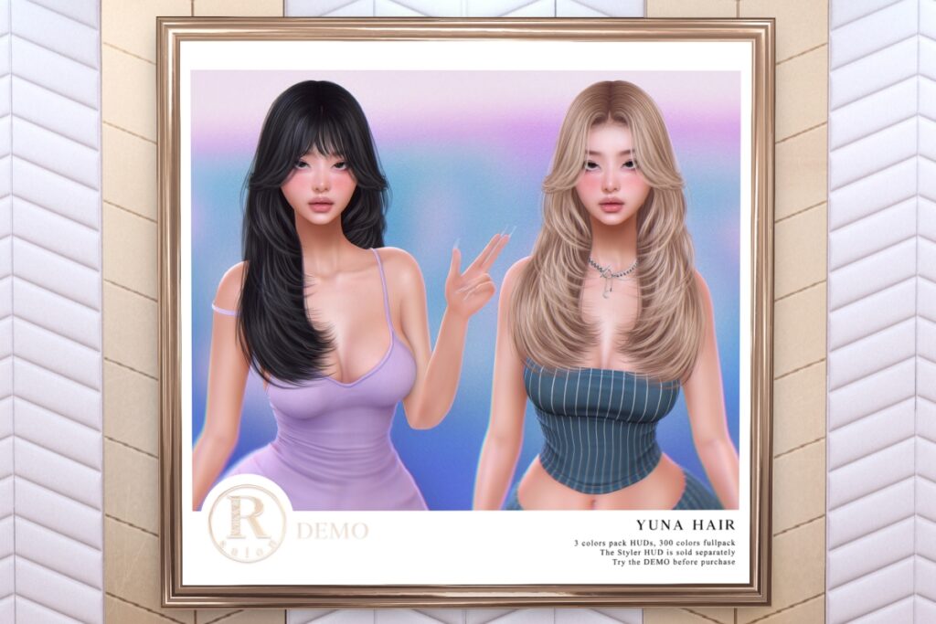Yuna Hairstyle, L$355 each/L$155 Styler HUD/L$955 FP