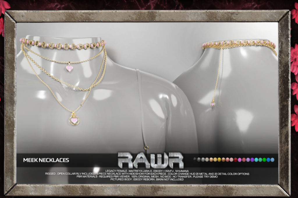 Meek Necklaces - Legacy/MaitreyaX/Nhumana/Reborn/+mods, L$315