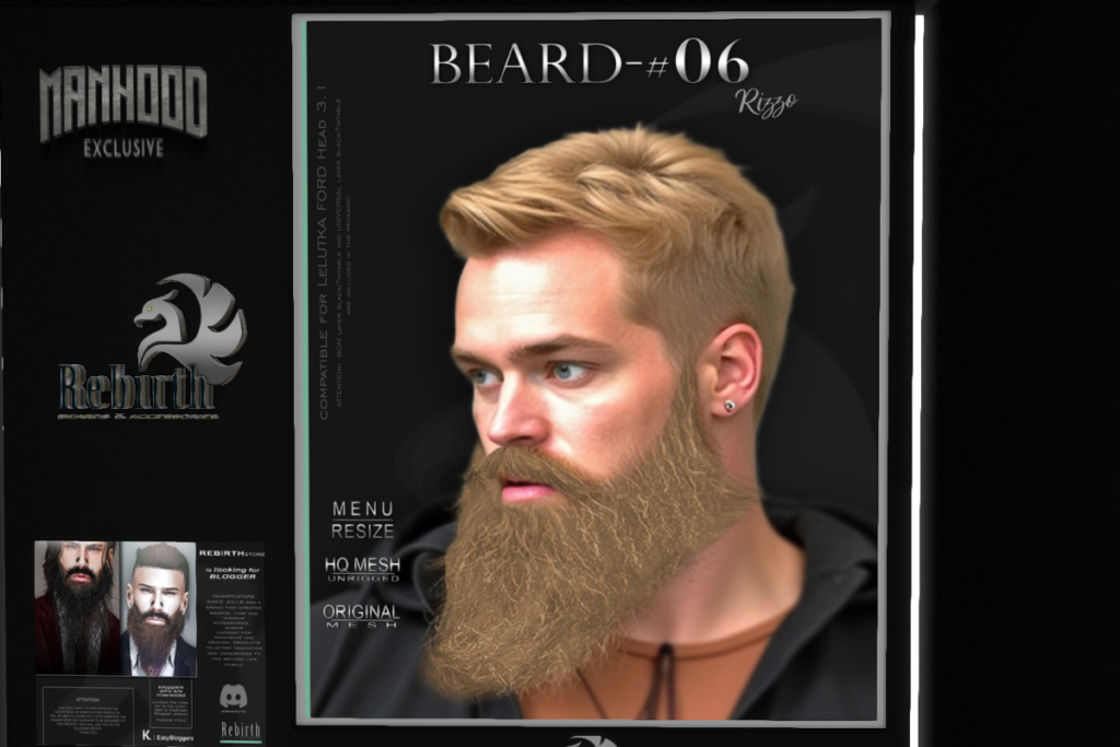 Beard #06 Rizzo - Lelutka Ford, L$299 each/L$879 FP
