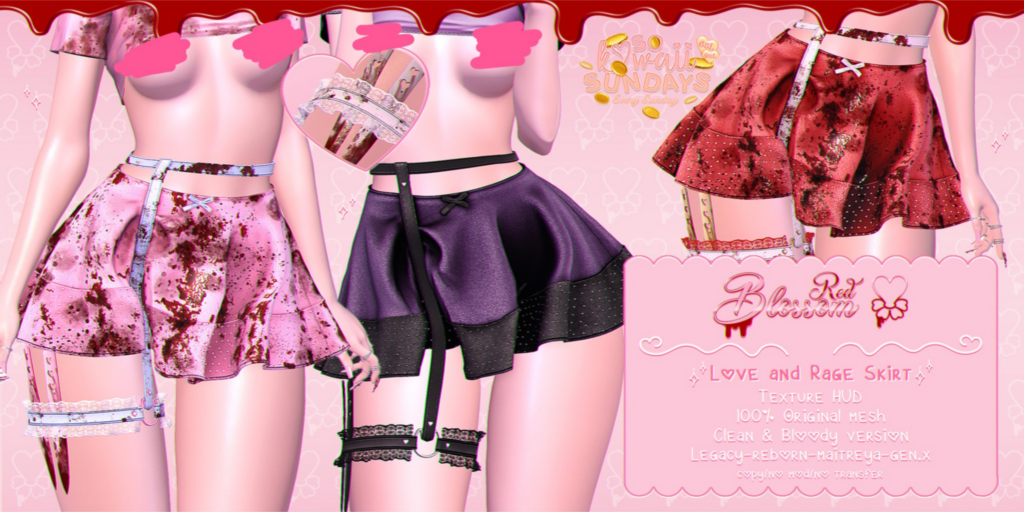 Love And Rage Skirt - GenX/Legacy/Maitreya/Reborn	&lt;a href=&quot;https://maps.secondlife.com/secondlife/Anhedonia/112/132/998&quot; target=&quot;_blank&quot;&gt;Teleport&lt;/a&gt;