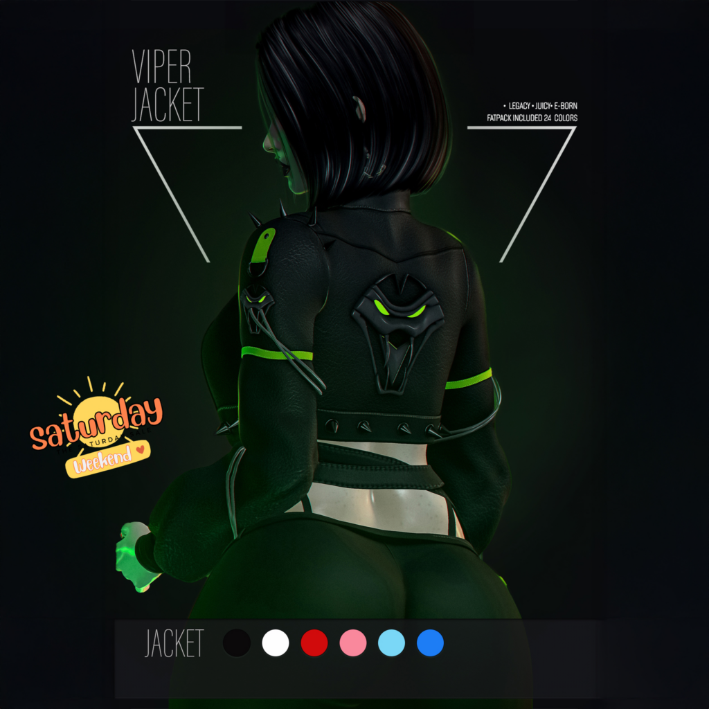 Viper Jacket - Legacy/Reborn/+mods	&lt;a href=&quot;http://maps.secondlife.com/secondlife/Bad%20Waifus/130/127/1097&quot; target=&quot;_blank&quot;&gt;Teleport&lt;/a&gt;