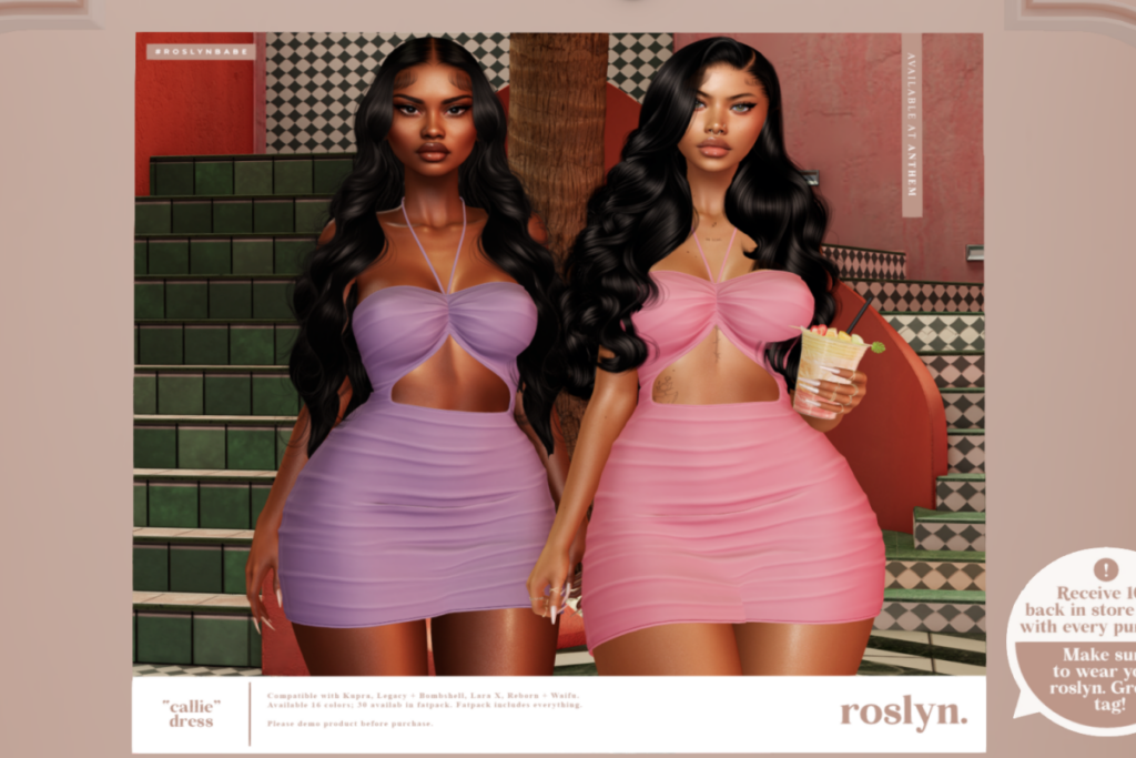 Callie Dress - Inithium/Legacy/MaitreyaX/Reborn/+mods, L$269 each/L$1299 FP