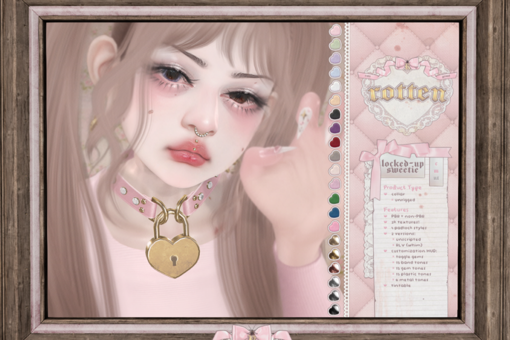 Locked - Up Sweetie Collar, L$499 each/L$699 each FP/L$1399 MP