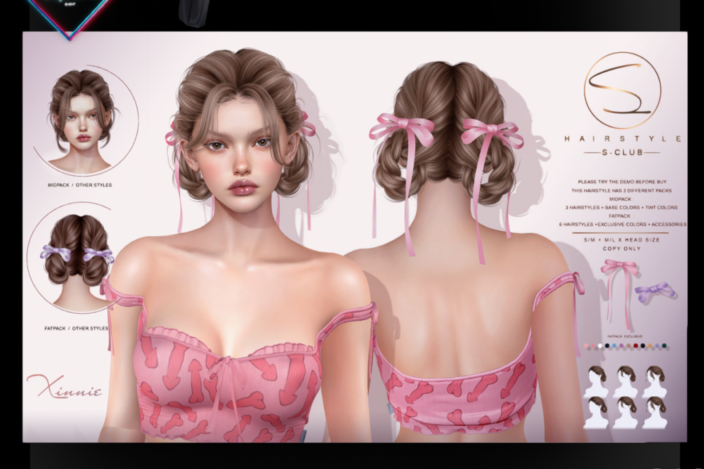 Xinnie Hair, L$699-L$999 each
