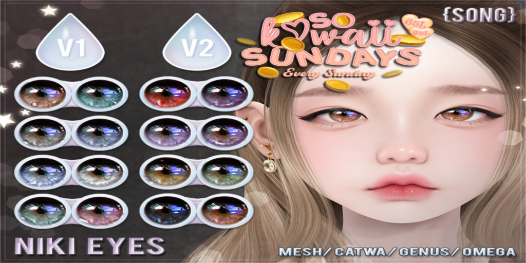 Niki Eyes - Catwa/Genus/Mesh/Omega	&lt;a href=&quot;http://maps.secondlife.com/secondlife/Meringue/61/83/1064&quot; target=&quot;_blank&quot;&gt;Teleport&lt;/a&gt;