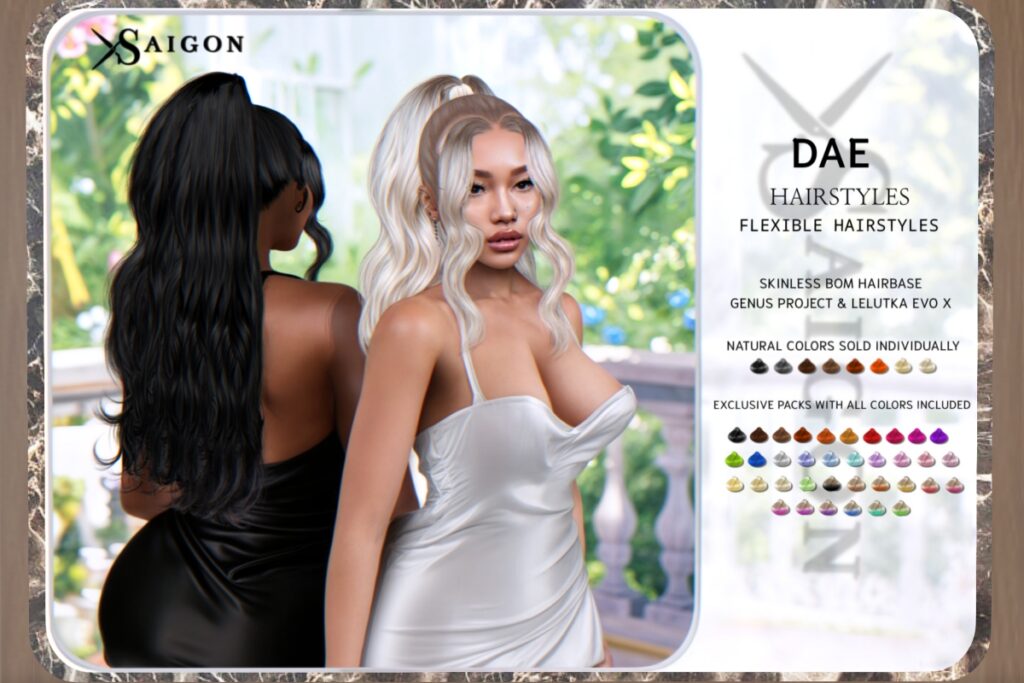Dae Hairstyle &amp; Hairbase - EvoX/Genus, L$299 each/L$689 FP