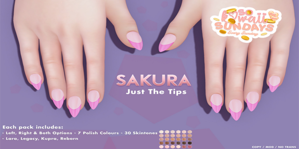 Just The Tips Mesh Nails - Inithium/Legacy/Maitreya/Reborn	&lt;a href=&quot;http://maps.secondlife.com/secondlife/Domain/122/106/26&quot; target=&quot;_blank&quot;&gt;Teleport&lt;/a&gt;