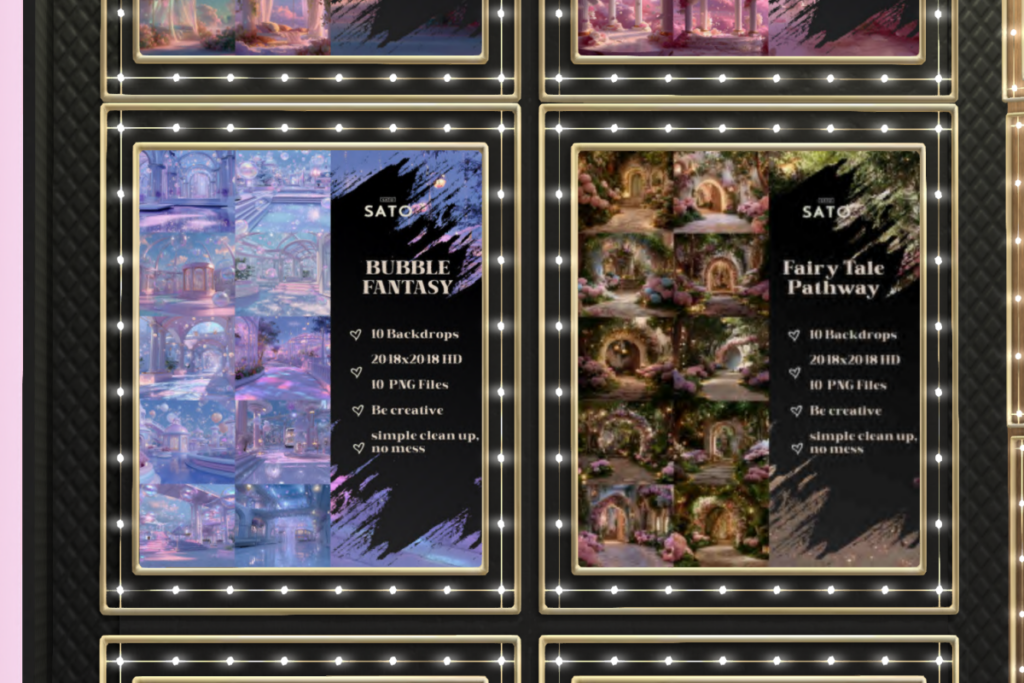 Bubble Fantasy &amp; Fairy Tale Pathway Backdrops, L$180 each