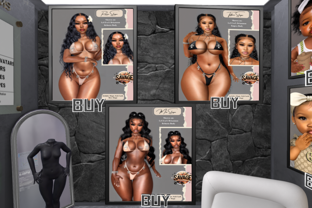 Raven, Tiffani and Mia Female Shapes - EvoX Briannon, L$1000 each