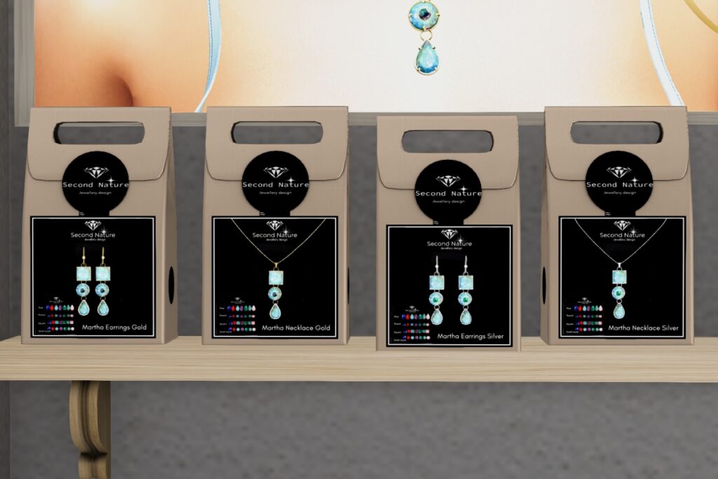 Martha Earrings, L$250 each | Martha Necklace, L$250 each