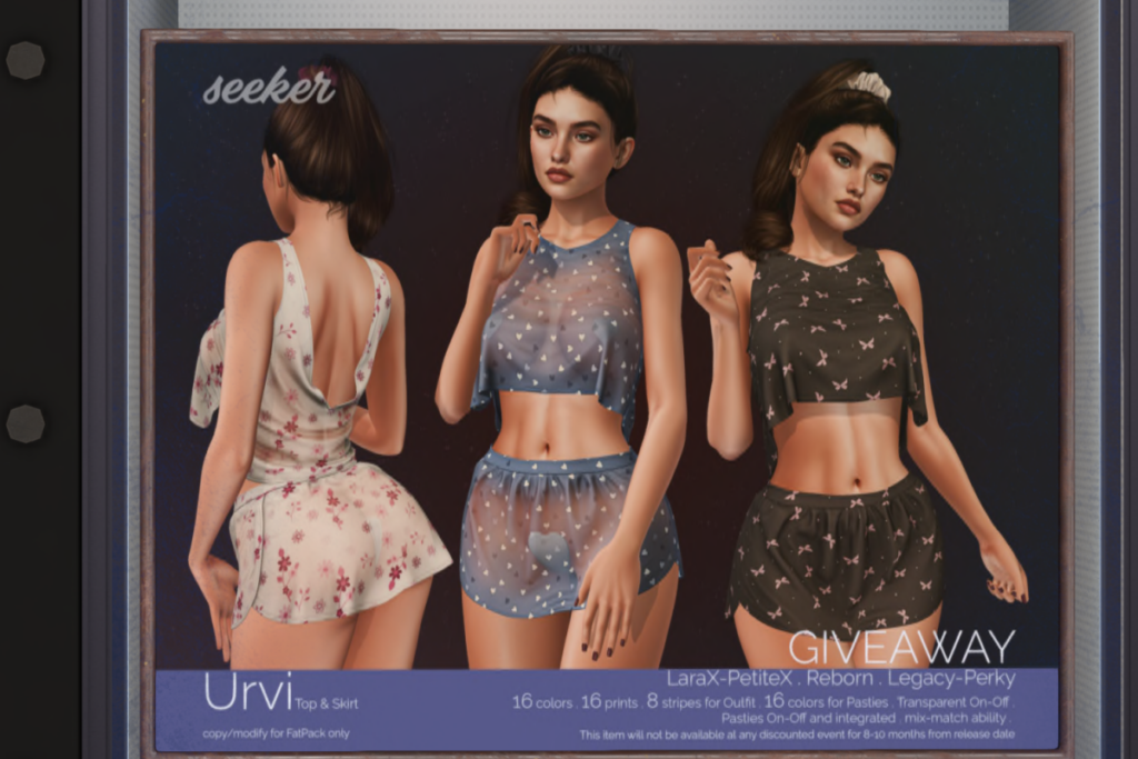 Urvi Top &amp; Skirt - Legacy/MaitreyaX/Reborn/+mods, L$369 each/L$1399 FP
