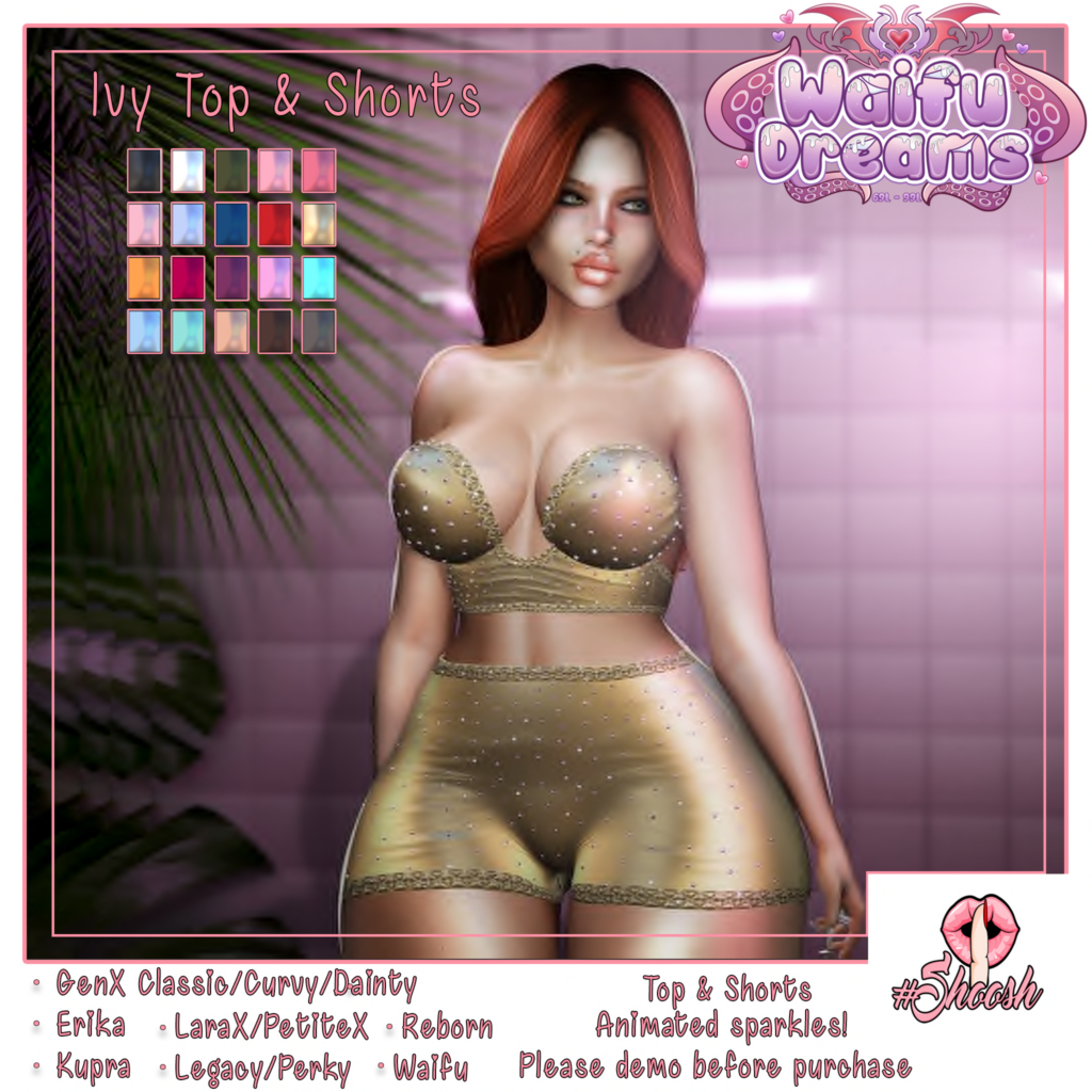 Ivy Top &amp; Shorts - Erika/GenX/Inithium/Legacy/MaitreyaX/Reborn/+mods