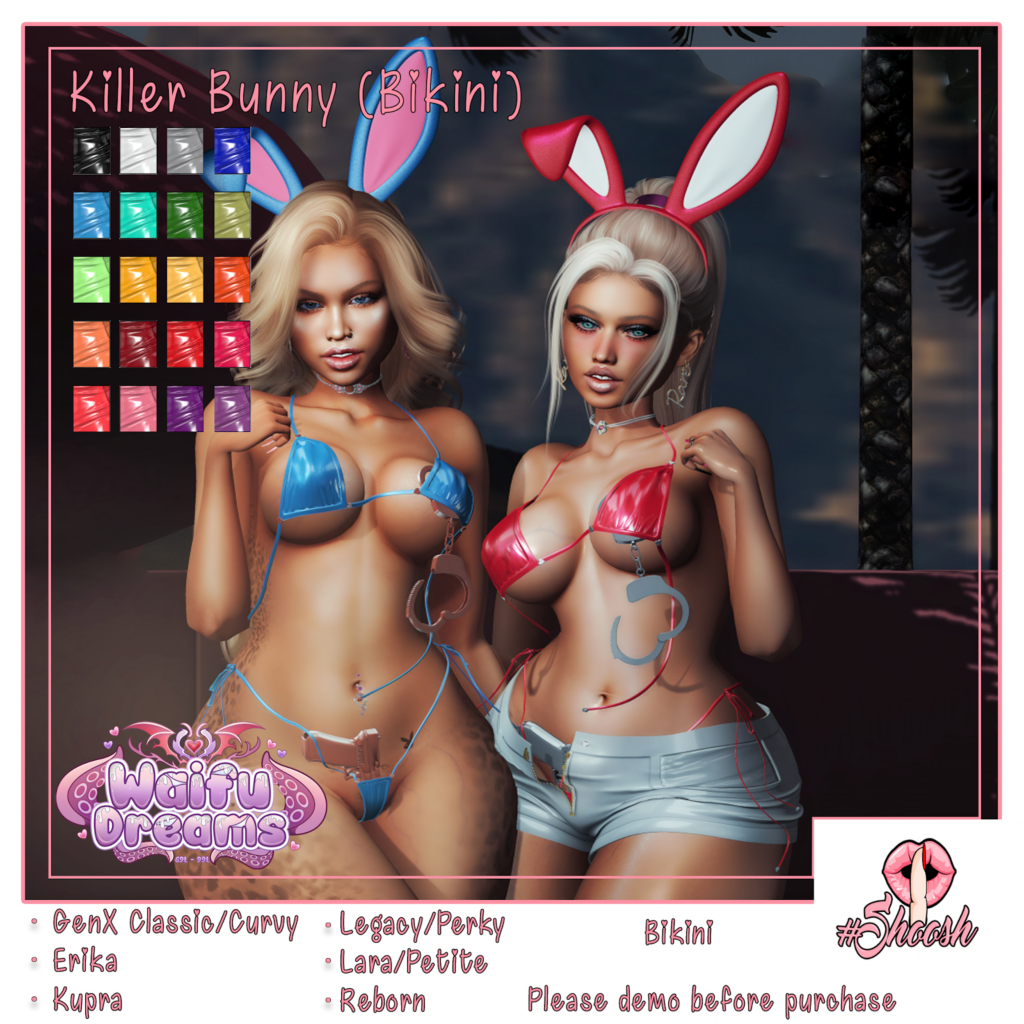 Killer Bunny Bikini - Erika/GenX/Inithium/Legacy/Maitreya/Reborn/+mods