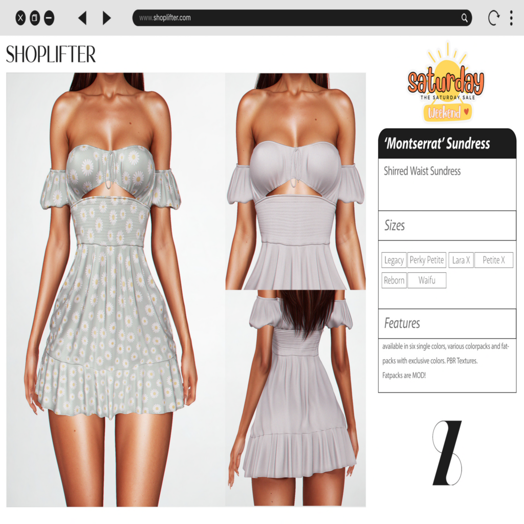 Monserrat Sundress - Legacy/MaitreyaX/Reborn/+mods	&lt;a href=&quot;http://maps.secondlife.com/secondlife/VELOUR/67/165/83&quot; target=&quot;_blank&quot;&gt;Teleport&lt;/a&gt;