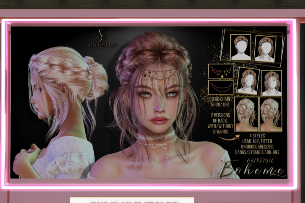 Boheme Hair, L$350 each/L$750 FP