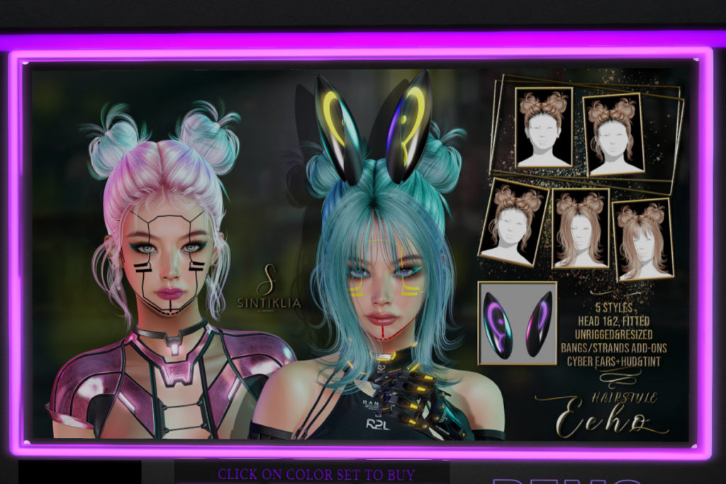 Echo Hair, L$350 each/L$750 FP