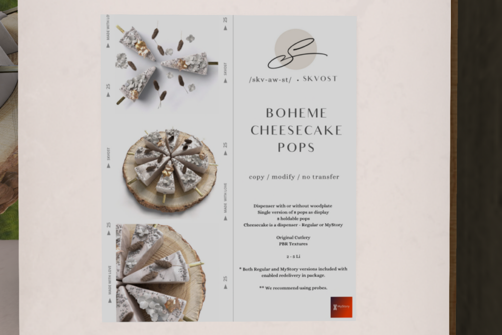 Boheme Cheesecake Pops, L$399