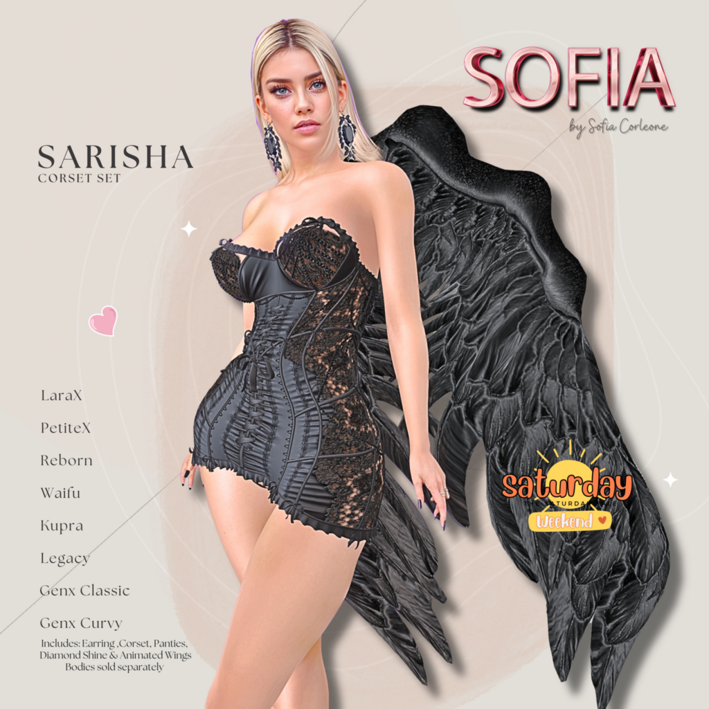 Sarisha Outfit - GenX/Inithium/Legacy/MaitreyaX/Reborn/+mods	&lt;a href=&quot;http://maps.secondlife.com/secondlife/WIP/173/60/1502&quot; target=&quot;_blank&quot;&gt;Teleport&lt;/a&gt;