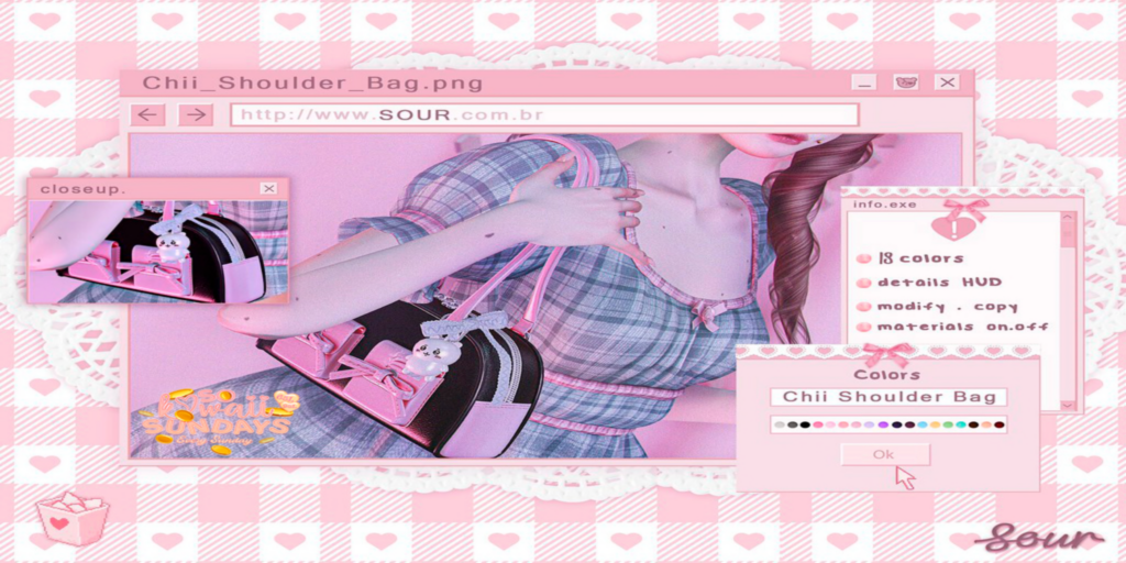 Chii Shoulder Bag	&lt;a href=&quot;http://maps.secondlife.com/secondlife/Tomoeda/173/210/28&quot; target=&quot;_blank&quot;&gt;Teleport&lt;/a&gt;