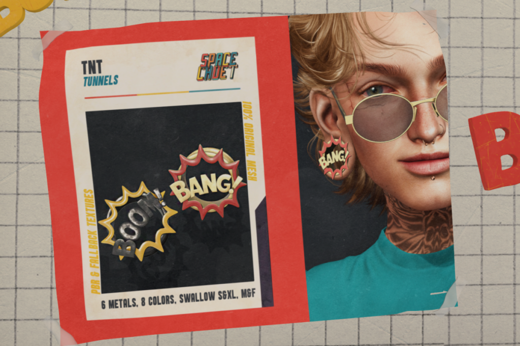 TNT Tunnels - Swallow Gauged S &amp; XL F+M Ears, L$549