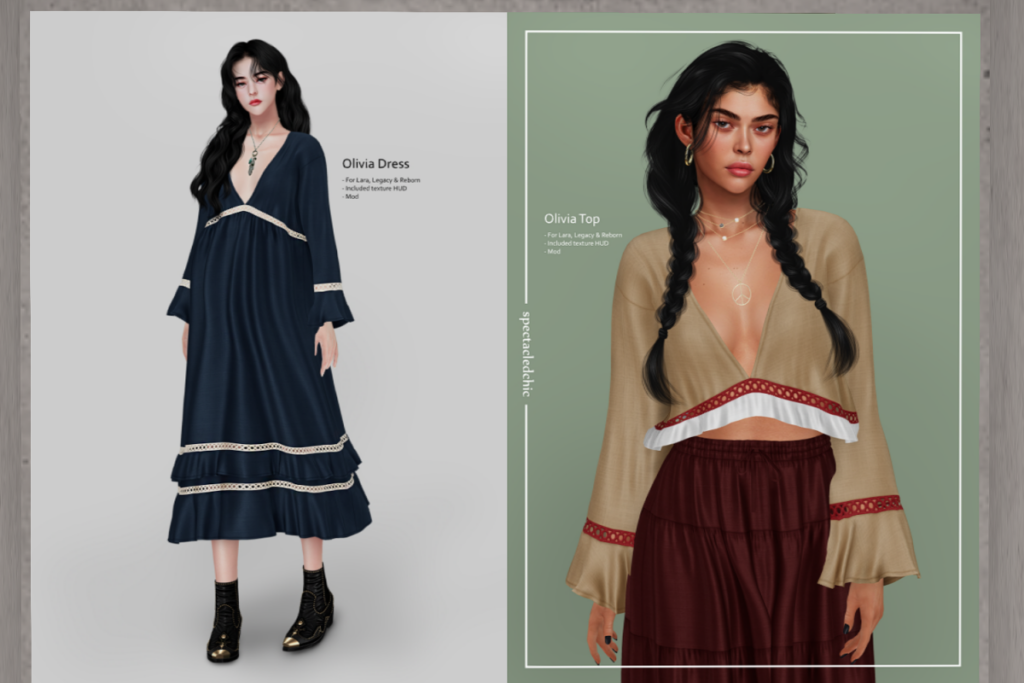 Oliva Dress &amp; Top - Legacy/Maitreya/Reborn, L$399 each/L$999 each FP