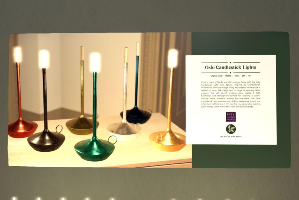 Oslo Candlestick Lights	&lt;a href=&quot;http://maps.secondlife.com/secondlife/Evermore/126/20/752&quot; target=&quot;_blank&quot;&gt;Teleport&lt;/a&gt;