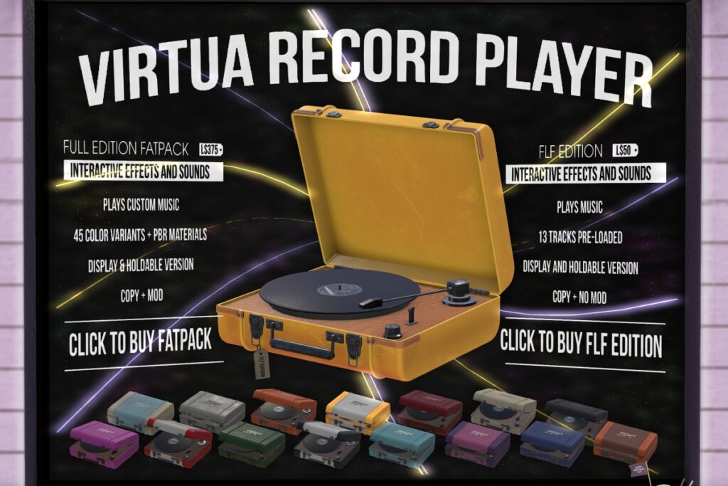 Virtua Record Player, L$50 FLF Edition/L$375 FP