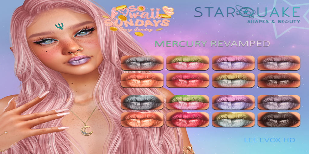 Mercury Revamped Lipstick - EvoX	&lt;a href=&quot;http://maps.secondlife.com/secondlife/Burning%20Desire%20Island/40/235/501&quot; target=&quot;_blank&quot;&gt;Teleport&lt;/a&gt;