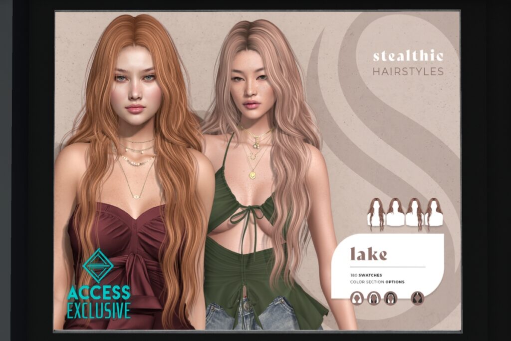 Lake Hairstyle, L$399 Basic Pack/L$199 Upgrade HUD/L$598 FP