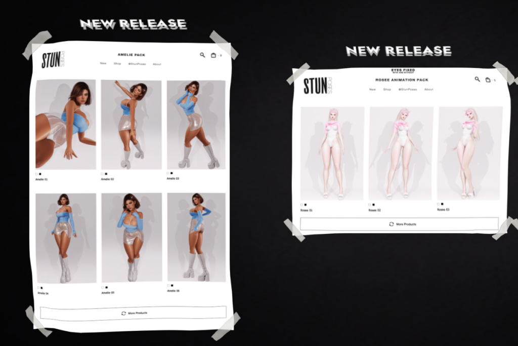 Amelie Poses, L$60 each/L$300 FP | Rosee Poses, L$150 each/L$300 FP