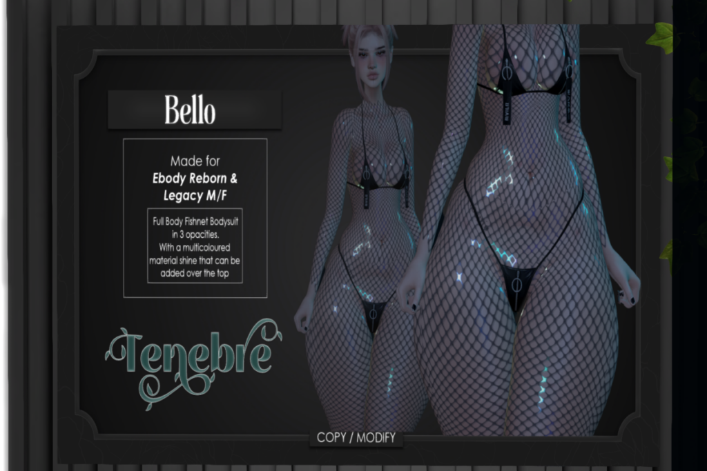 Bello Fishnet Bodysuit - Bom, L$99