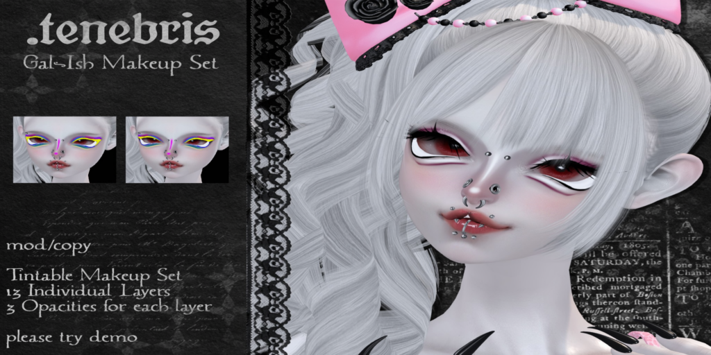 Gal-Ish Makeup Set - Genus MorphToon	&lt;a href=&quot;http://maps.secondlife.com/secondlife/INSOMNIA/248/85/802&quot; target=&quot;_blank&quot;&gt;Teleport&lt;/a&gt;