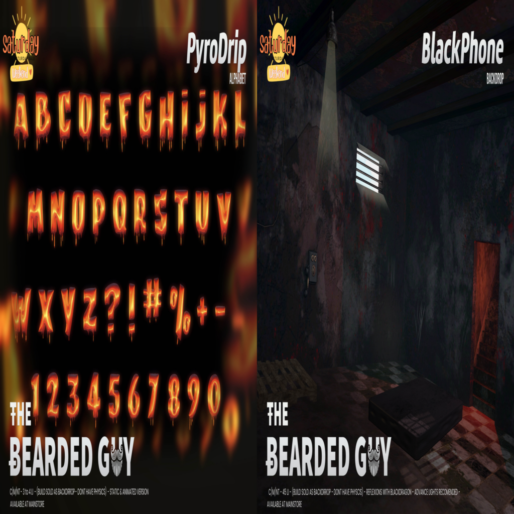 Pyro Drip Alphabet &amp; Black Phone Backdrop	&lt;a href=&quot;http://maps.secondlife.com/secondlife/Moonwall/169/121/32&quot; target=&quot;_blank&quot;&gt;Teleport&lt;/a&gt;
