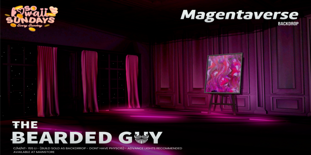Magentaverse Backdrop	&lt;a href=&quot;http://maps.secondlife.com/secondlife/Moonwall/169/121/32&quot; target=&quot;_blank&quot;&gt;Teleport&lt;/a&gt;