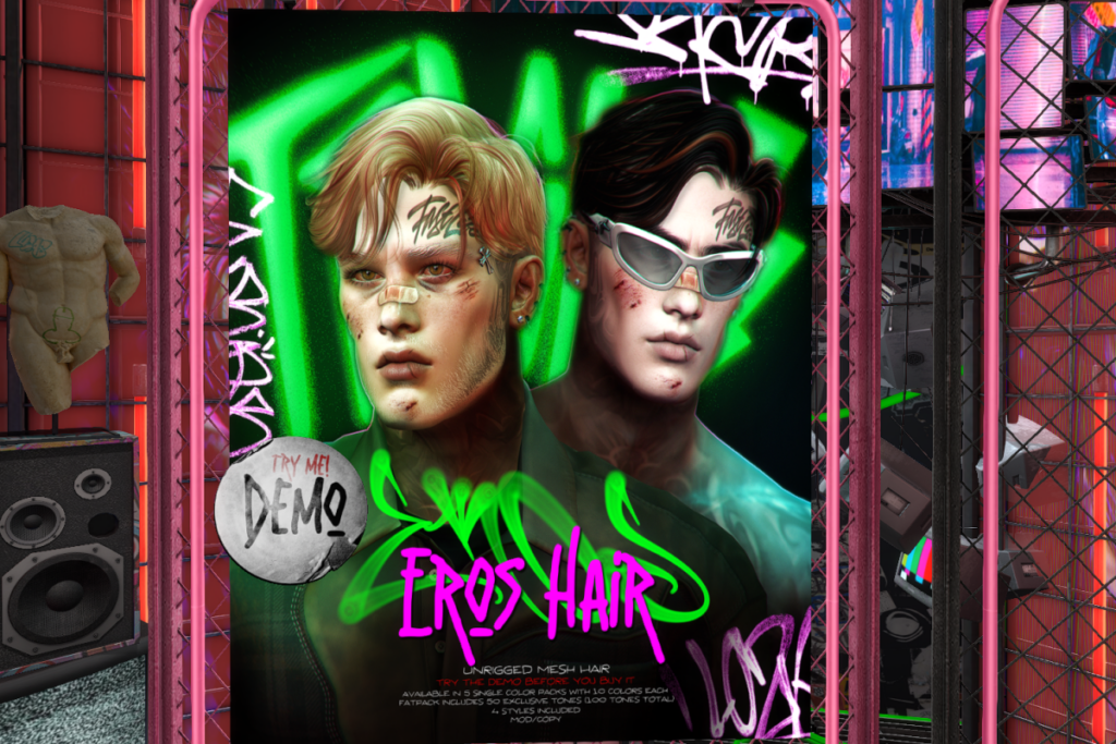 Eros Hair, L$299 each/L$1000 FP