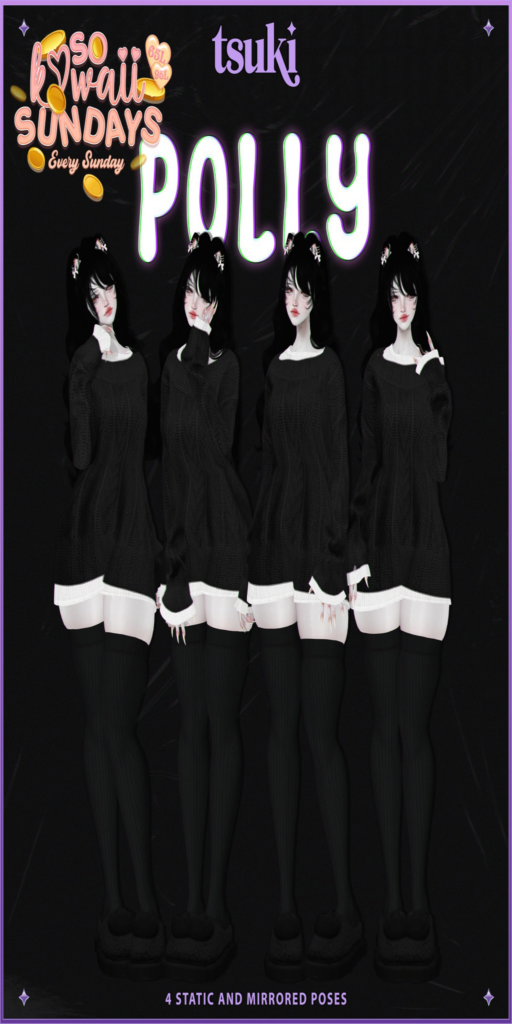 Polly Poses	&lt;a href=&quot;http://maps.secondlife.com/secondlife/Dark%20Desires/241/198/24&quot; target=&quot;_blank&quot;&gt;Teleport&lt;/a&gt;